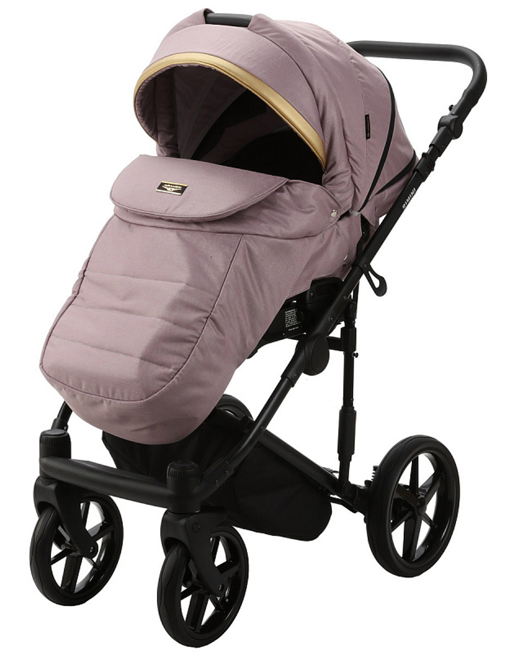 Детская коляска Adamex Rimini 2 в 1 RI14A (СЕРО-РОЗОВ+СЛИВА.ПЕРФ.КОЖА)