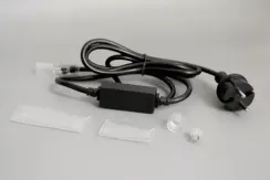 Комплект подключения для 2-х проводного дюралайта, с вилкой, 1,5А, черный, Teamprof (TPF-220AC/DC-2-1.5A-B)