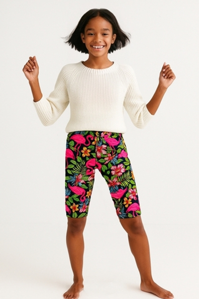 1226 Велосипедки детские фламинго на т.синем (64-122/128)