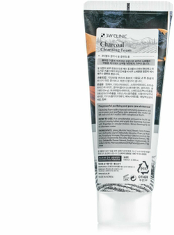 3W Clinic пенка для лица Charcoal Cleansing Foam, 100 мл, 100 г