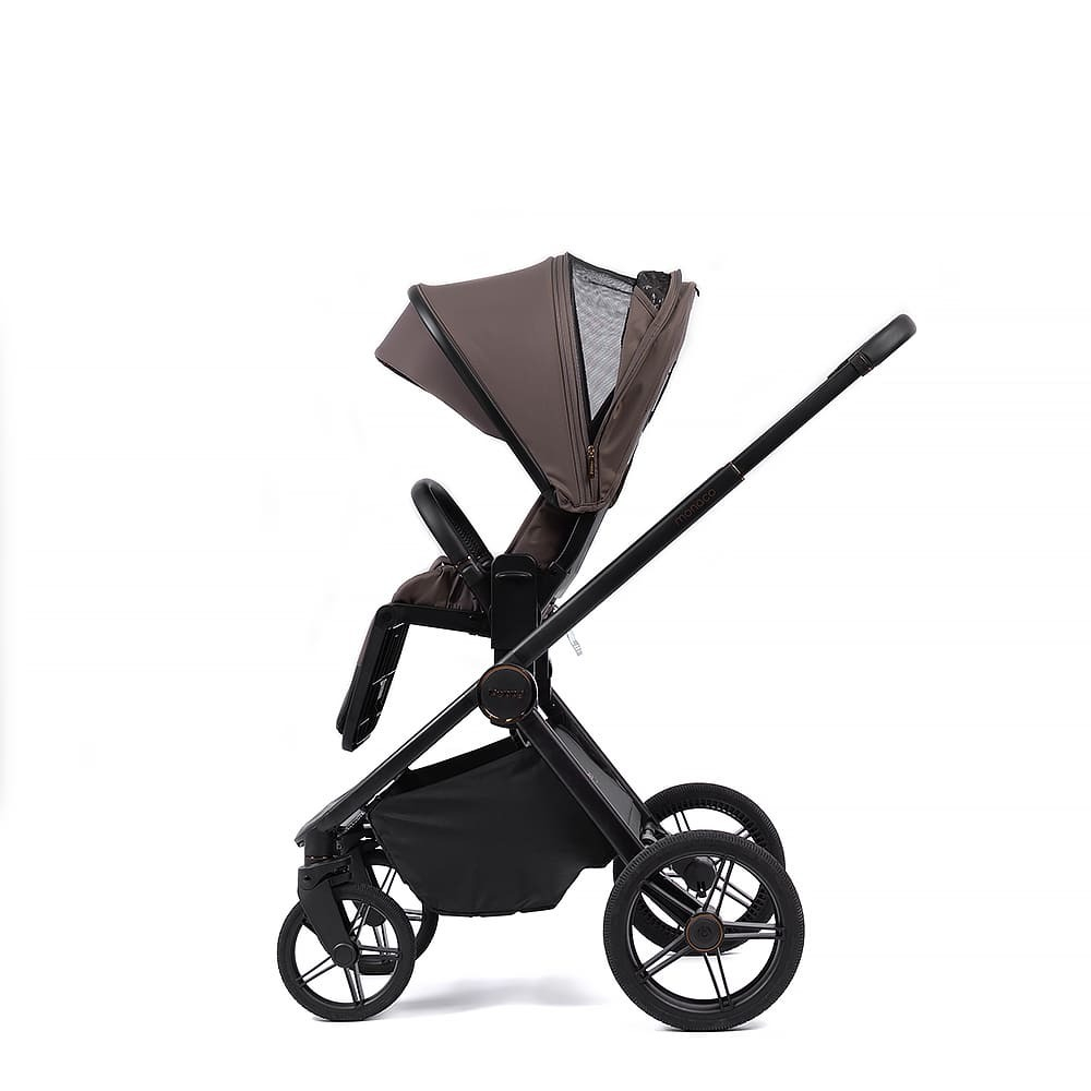 Коляска детская Peppy Monaco 2 в 1 Brownie (коричневый), рама черная