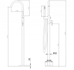 Смеситель для ванны ABBER Wasser Kreis AF8115N хром