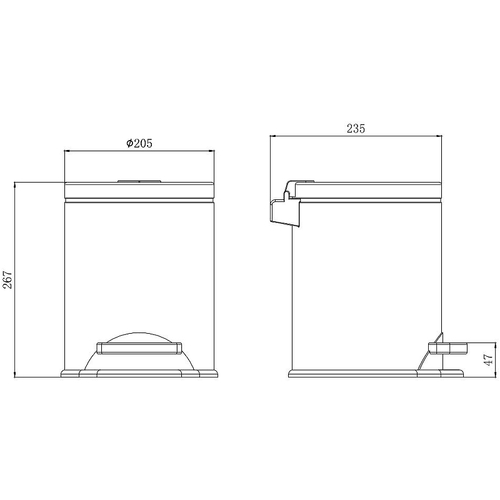 Ведро для мусора Aquatek AQ4016MB Черное матовое