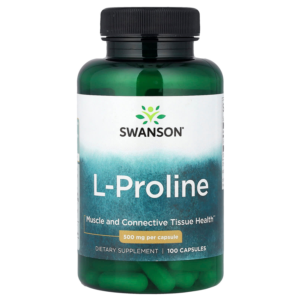 Swanson Vitamins, L-пролин, 500 мг, 100 капсул