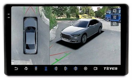 Магнитола для Toyota (внутрь отсека 230х130мм штатной рамки) - Teyes CC3-2K-360 на Android 10, 2K QLED, 6Гб+128Гб, CarPlay, 4G SIM-слот, 4 камеры в комплекте
