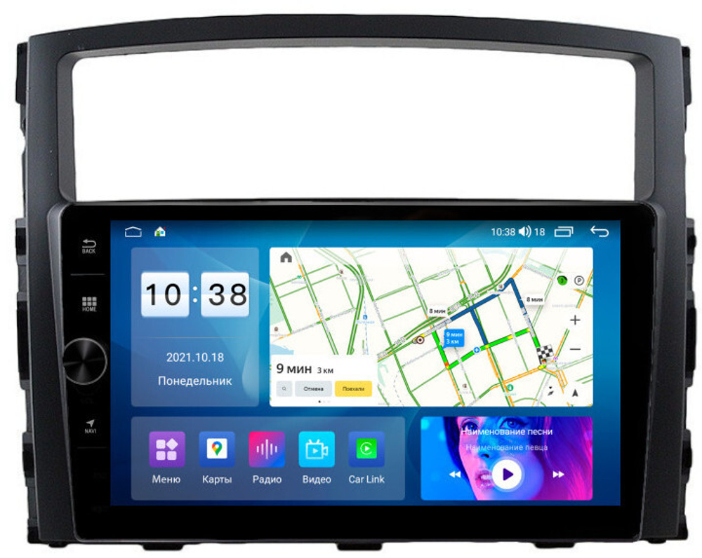 Магнитола Mitsubishi Pajero 4 2006-2022 - Parafar PF458FHDAV на Android 13, 8-ядер, 2Гб+32Гб, CarPlay, 4G SIM-слот