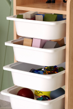 Стеллаж DERYA с 5 выдвижными ящиками - сосна