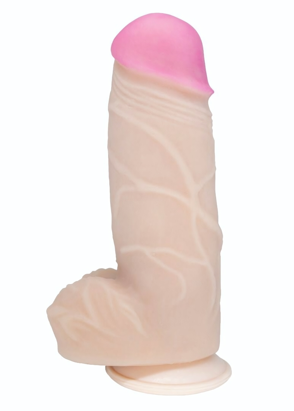 Телесный фаллоимитатор на присоске большого диаметра - 19,5 см. (Цвет: телесный)