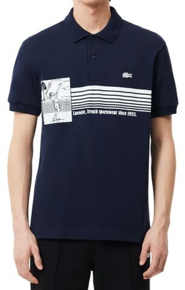 Мужское теннисное поло Lacoste French Made Original L.12.12 Print Polo Shirt - небесный
