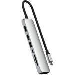 SATECHI 7-in-1 USB-C Slim Multiport Adapter with Ethernet (Silver)