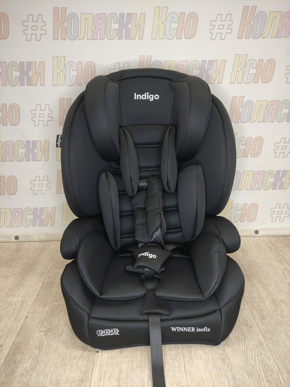 Автокресло детское Indigo Winner Isofix группа 1/2/3 (9-36) черный