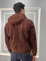 Мужской замшевый бомбер Loro Piana с мехом внутри