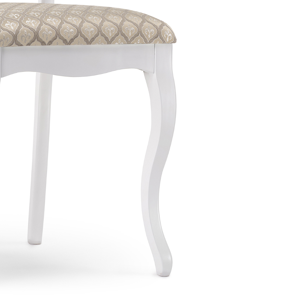 Стул деревянный Woodville Луиджи белый, бежевый, ножки белые