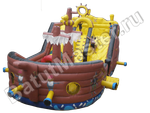 Большой надувной батут-горка "Фрегат"