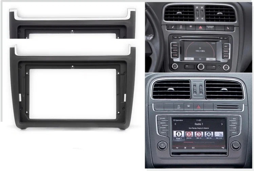 Магнитола для Volkswagen Polo 5 2009-2020 (рамка черная матовая) - Teyes CC3-2K QLed Android 10, ТОП процессор, SIM-слот, CarPlay