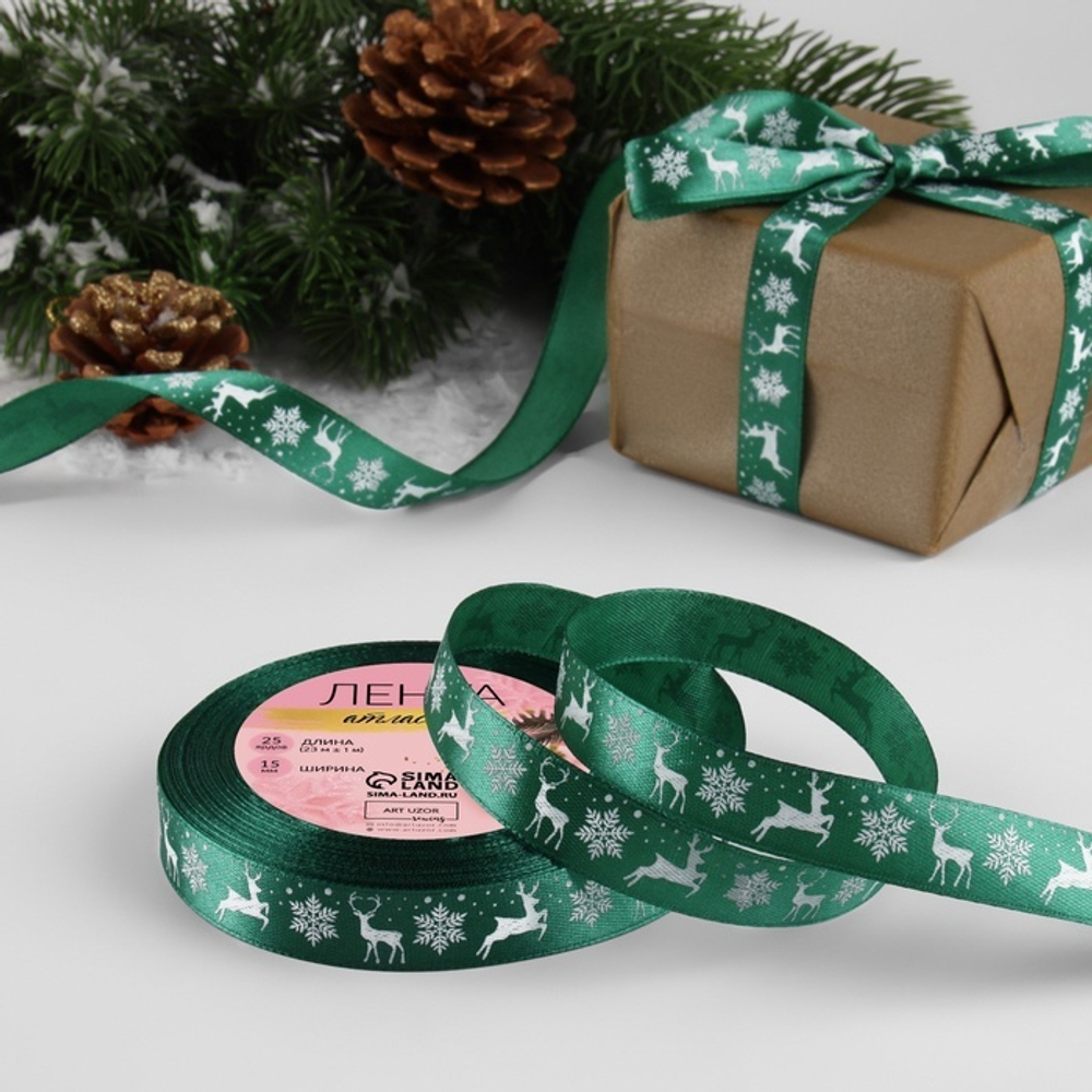 Лента новогодняя 1,5см 23м