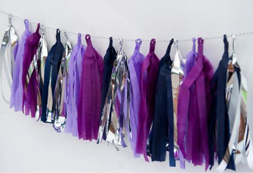 Гирлянда Тассел, Фиолетовый, 35*12 см, 12 листов.