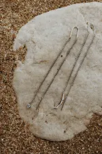 Моносерьга-протяжка с фианитом