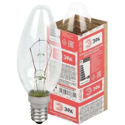 Лампа накаливания ДС 40-230-Е14 40Вт свеча (B36) 230В Е14 ЭРА Б0039125