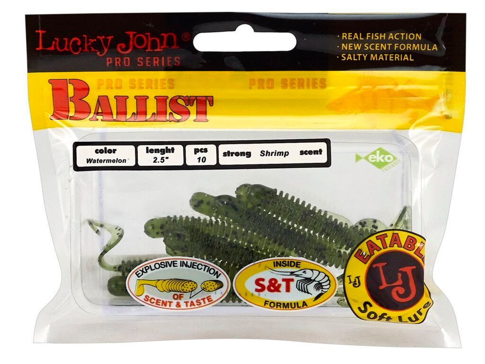 Мягкая приманка Lucky John BALLIST 2.5in (63 мм), цвет PA01, 10 шт/уп
