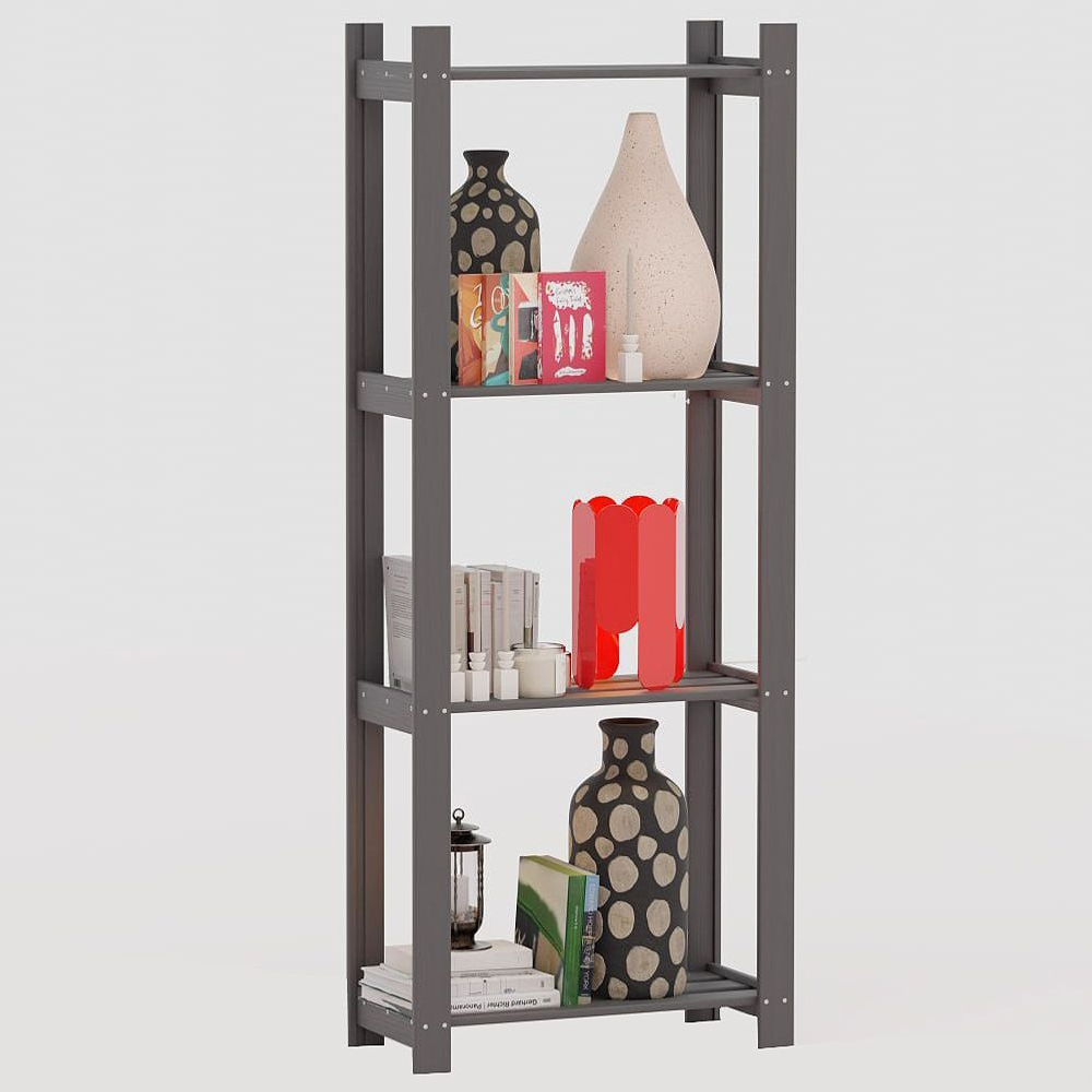 Стеллаж деревянный 116 см см для игрушек и для книг Альберт напольный, серый бейц / стеллаж на балкон, для кухни, для рассады из массива сосны