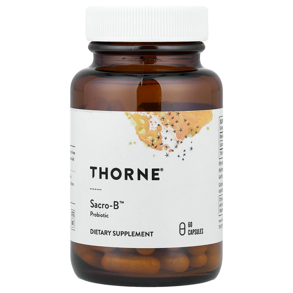 Thorne, Sacro-B™, пробиотик, 60 капсул (250 мг в 1 капсуле)