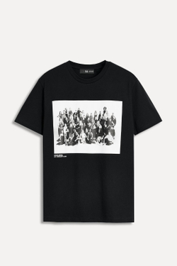ZARA ФУТБОЛКА С ФОТОПРИНТОМ STEVEN MEISEL — 50TH ANNIVERSARY, ЧЕРНЫЙ