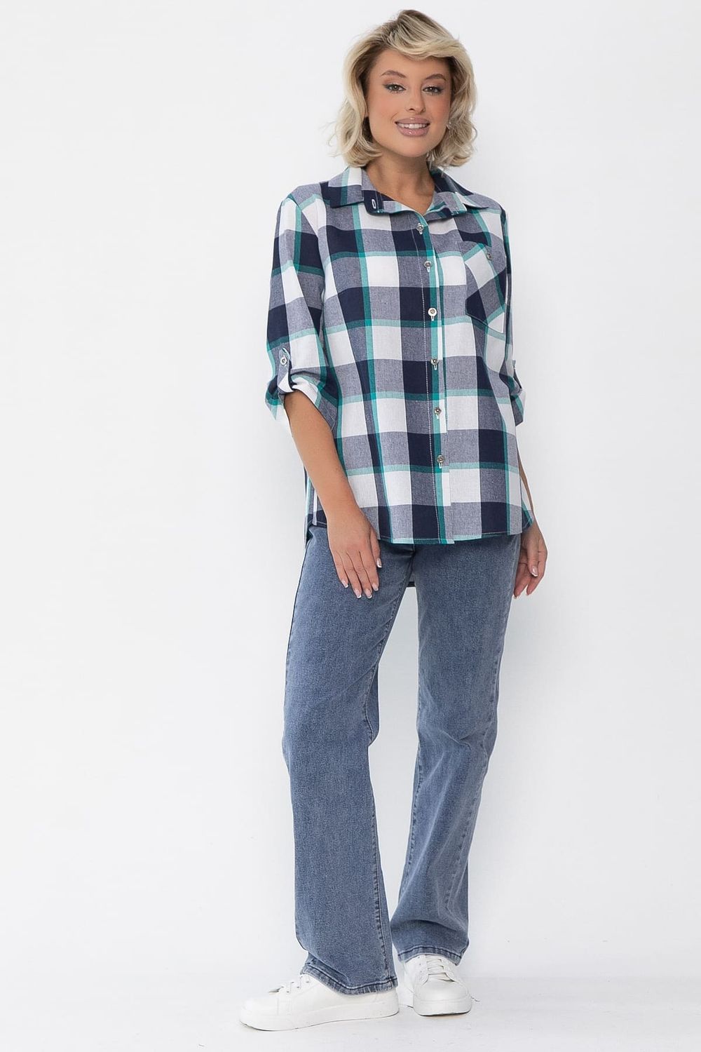 Рубашка Аланта (бело-синяя) Б14035-18М LT Collection