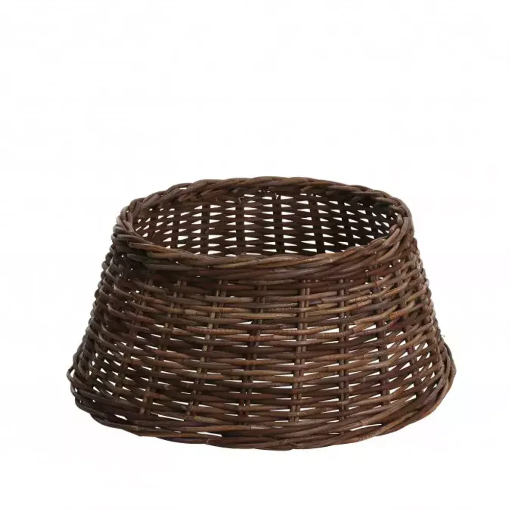 Корзина под елку, цельная, коричневая, ротанг