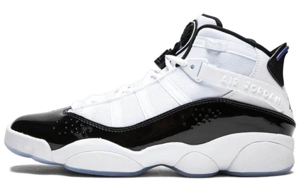 Jordan Air Jordan 6 Rings "Concord" Wear-Resistant High Help Retro Basketball Shoes Men's White Black