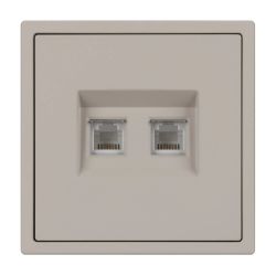 Механизм сдвоенной телефонной розетки SCT-NOBE-MTL2-SFPL-CA (RJ-11, 4C) (Arlight, Кашемир) 061889