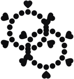 Чёрные открытые пестисы Круги и сердца