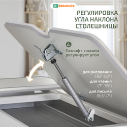 Письменный стол для школьников Ergokids Aspen с полкой S-50