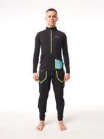ЛОНГСЛИВ УТЕПЛЕННЫЙ МУЖСКОЙ 3/4 ZIP BRUSH | BLACK/SKYBLUE