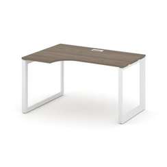 Style Project Стол рабочий эргономичный SN-59O.SPA-021(L) Вяз Благородный/Металл Белый/Белый Заглушк