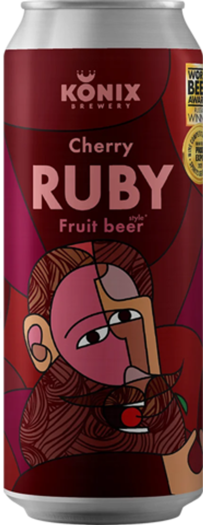 Пиво Коникс Рубиновая Вишня / Konix Brewery Cherry Ruby 0.45 - банка