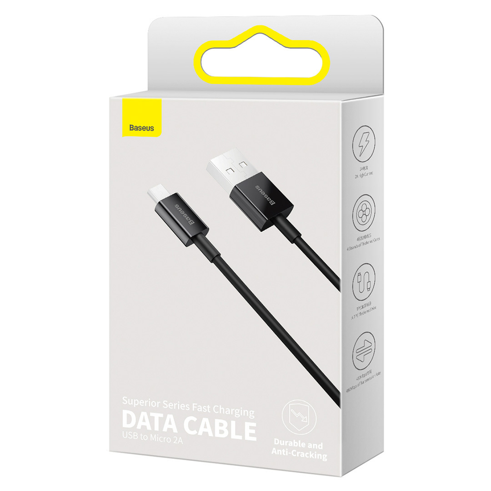Micro-USB Кабель Baseus Superior Series Fast Charging Data Cable USB to Micro 2A 2m - Black