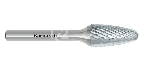 Борфреза твердосплавная Karnasch форма F, 6х18х6х50 мм, насечка HP-6, без покрытия, арт. 11.3054-030