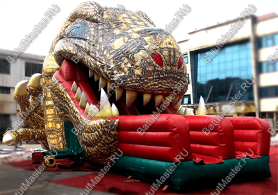 Коммерческий надувной батут "Клыкастый динозавр", 11*9*8 м