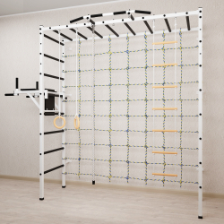 Спортивный комплекс Sv Sport П 407 (Турник/Брусья/Канат/Kольца/Лестница/Сетка)