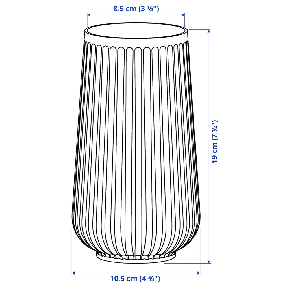 IKEA GRADVIS  (ИКЕА ГРАДВИС)  -  Ваза, серая, 19 см