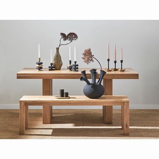 Подсвечник stone, 17 см, черный/античная латунь