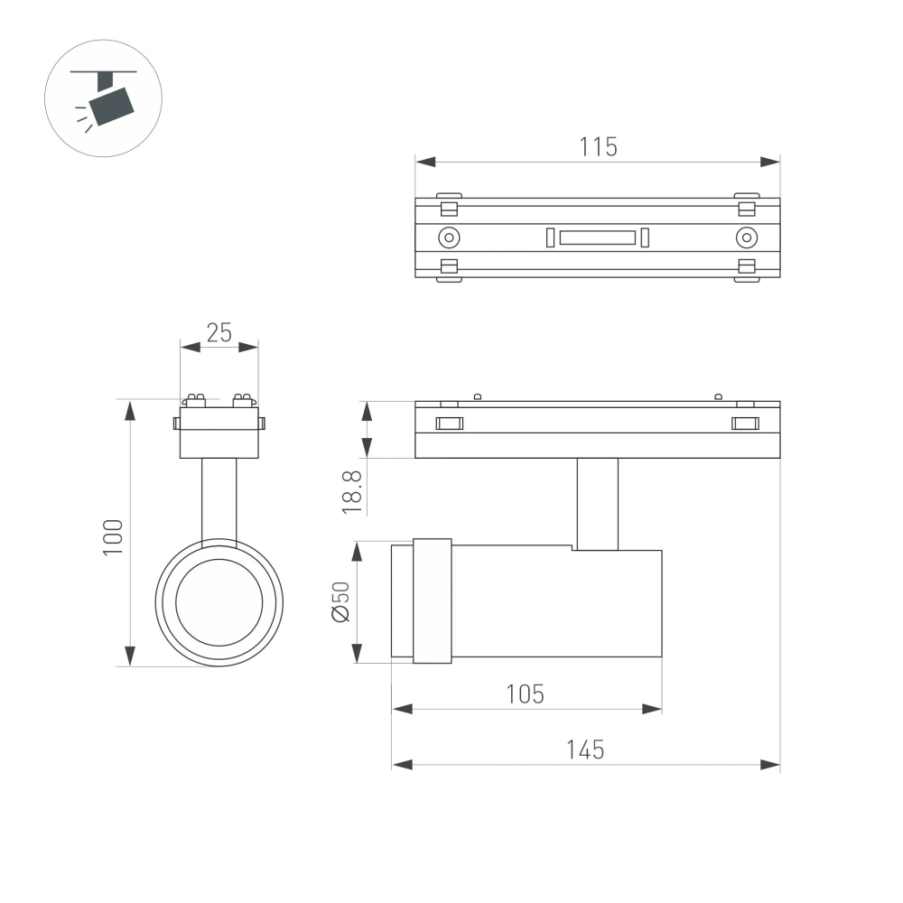 Светильник MAG-VIBE-SPOT-ZOOM-R47-10W Warm3000 (WH, 20-55 deg, 48V) (Arlight, IP20 Металл, 5 лет) 044484