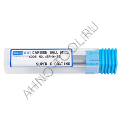 Фреза твердосплавная сферическая 20мм (L=100, l=40, хв=20) Z2 35° по закаленной стали BRHM-2B-R10.0