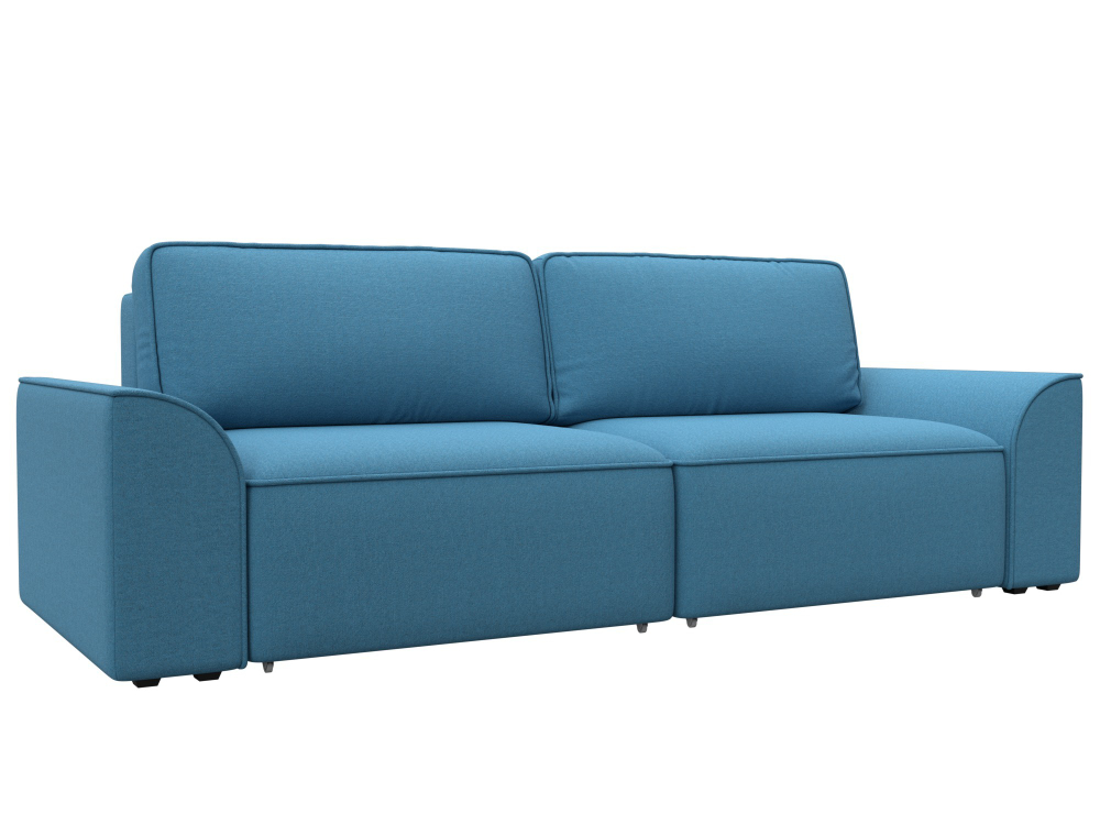 Диван прямой Лига-048 НПБ, Амур 10 голубой, Рогожка, 128217