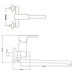 Смеситель для ванны Melodia della vita Etude картридж д.35 мм, длинный излив 35 см MDV30041