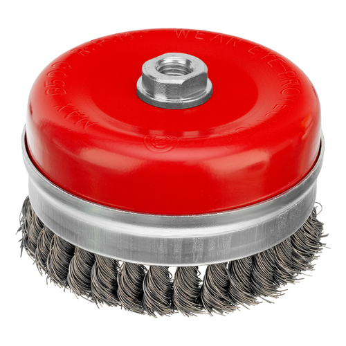 Щетка для УШМ Heavy Duty, 125 мм, М14, "чашка", крученая проволока 0.5 мм Matrix