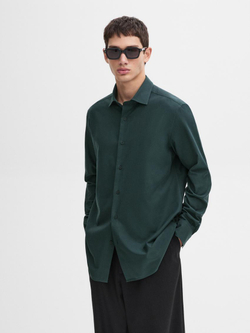 Massimo Dutti Рубашка из 100% хлопкового твила, зеленый