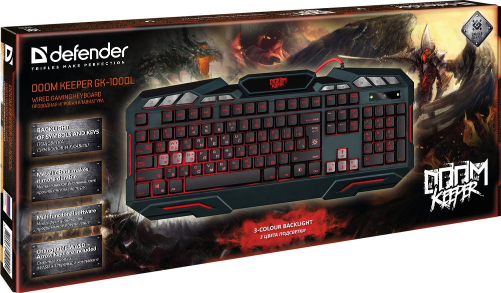 Клавиатура Defender Doom Keeper GK-100DL черный