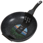 Сковорода алюминий, 30 см, антиприг, Daniks, Олимп Гранит, чер, WOK309-BLM-IND, индукц